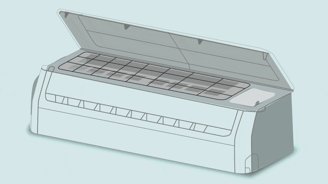 animación de una evaporadora de aire acondicionado