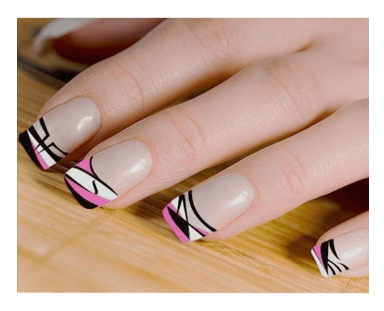 Imagen de uñas decoradas con pinceles finos