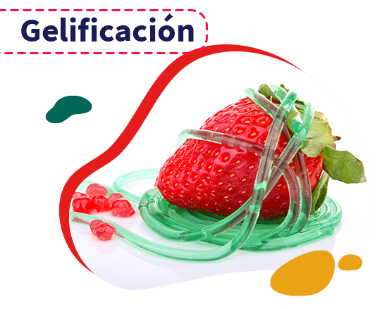 fresa envuelta en tiras de gelatina