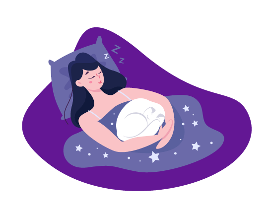 ilustración mujer durmiendo