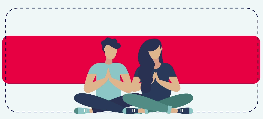 animacion de una pareja meditando 