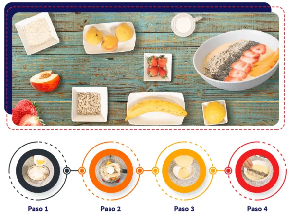 bowl de durazno y avena