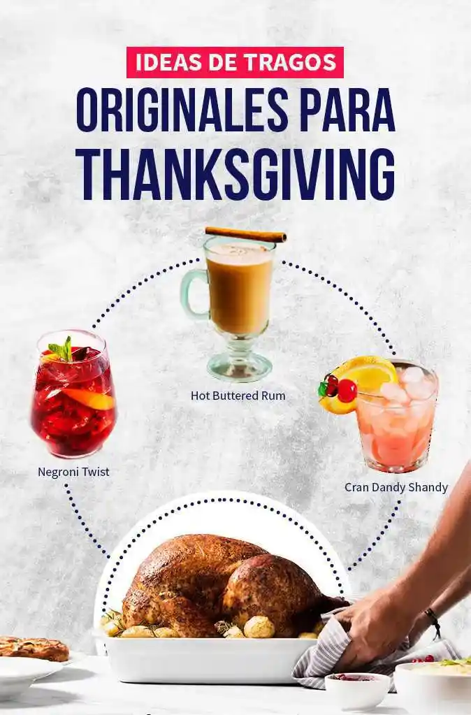 infografia de tragos originales para el thanksgiving