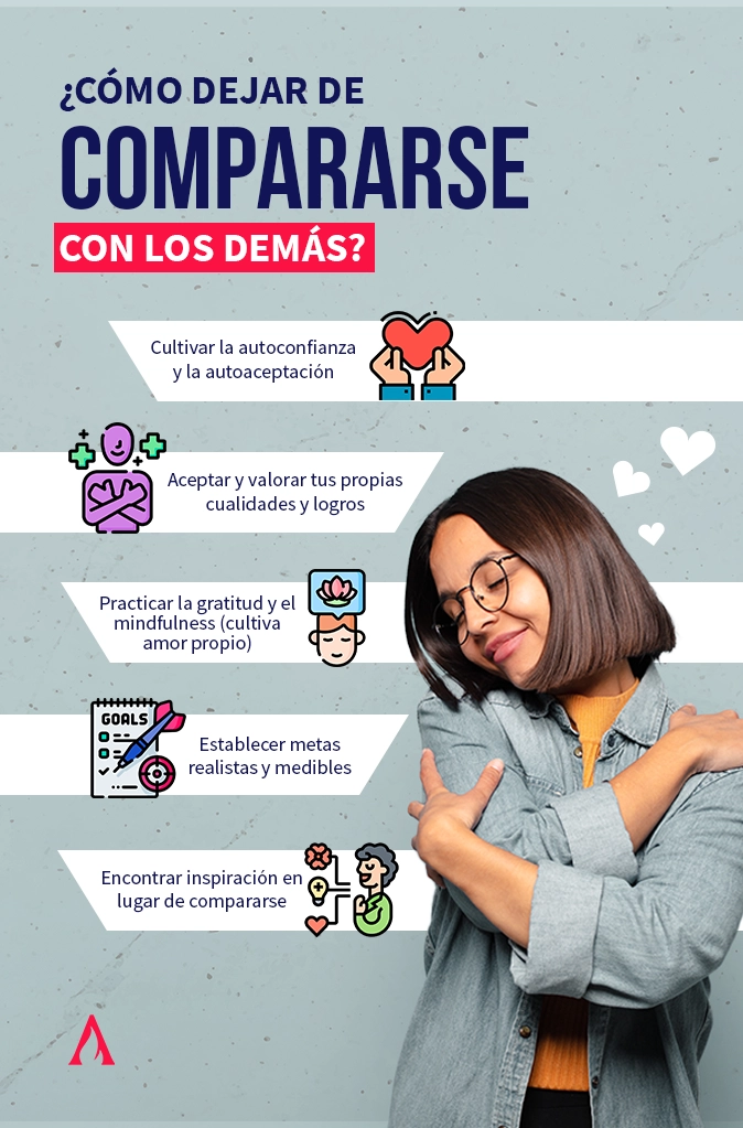 infografia con consejos para dejar de compararse con los demas